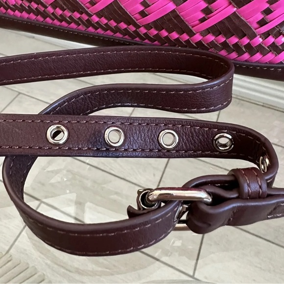 Rebecca Minkoff Pink Brown Leather Woven Bag Shoulder Bag Excellent Condition - Picture 5 of 7